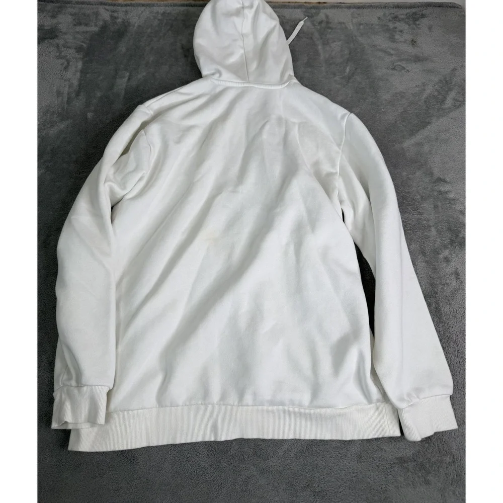 Adidas Pullover Hoodie Men's Size Large White 3 Stripe